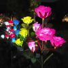 LED Solar Rose Orchid Flower Light Outdoor Garden Waterproof Simulation Lawn Lamp Wedding Party Christmas Decor Landscape Light - 7 head orchid red