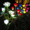 LED Solar Rose Orchid Flower Light Outdoor Garden Waterproof Simulation Lawn Lamp Wedding Party Christmas Decor Landscape Light - 7 head snowdrop