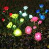 LED Solar Rose Orchid Flower Light Outdoor Garden Waterproof Simulation Lawn Lamp Wedding Party Christmas Decor Landscape Light - 7 head snowdrop red