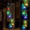 LED Colorful Solar Power Wind Chime Crystal Hummingbird Butterfly Waterproof Outdoor Windchime Solar Light for Garden outdoor - 09 - China