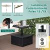 Outdoor Bar Table Side Table with Umbrella Stand - Black - Umbrella Bases