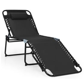 Foldable Recline Lounge Chair with Adjustable Backrest and Footrest