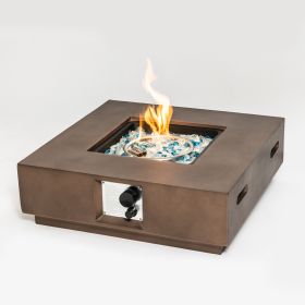 Patio Concrete Fire Pit Table Propane Fire Pit Patio Fire Pit Table-Brown