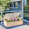 Patio Wooden Raised Plants Flower Planter Box - As Pic Show - Style C