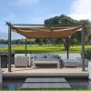 13 x 10 Ft Outdoor Patio Retractable Pergola With Canopy Sun shelter Pergola for Gardens; Terraces; Backyard - as Pic