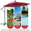 10 Feet Patio Solar Powered Cantilever Umbrella with Tilting System - Wine