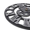 Large Gear Wall Clock Roman Numbers 3D Big Dial Wooden Industrial Steampunk Retro Outdoor Garden Decor; 12"/16"/23" - 16"(Diameter) - Silver