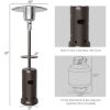 Outdoor Heater Propane Standing LP Gas Steel with Table and Wheels - Brown