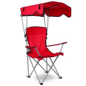 Foldable Beach Canopy Chair Sun Protection Camping Lawn Canopy Chair 330LBS Load Folding Seat