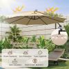 10 Feet Patio Offset Umbrella with 112 Solar-Powered LED Lights - Beige