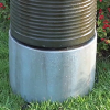 110"Tall Modern Cylinder Fountain Green Cement Zen Water Feature for patio or backyard - as Pic