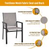 MEOOEM Patio Dining Set  Outdoor Furniture Bistro Metal Table Side Table and Metal Stackable Chairs;  Black - Modern