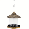 1pc Twinkle Star Wild Bird Feeder Hanging For Garden Yard Outside Decoration, Hexagon Shaped With Roof - Bronze