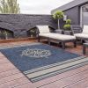 Home Decor Indoor/Outdoor Accent Rug Natural Stylish Classic Pattern Design - Navy - 3'0" X 5'0"