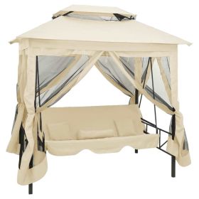 Gazebo Convertible Swing Bench Cream White