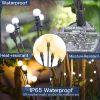 Solar Garden Lights;  2 Pack LED Solar Firefly Lights - Warm - 8 head