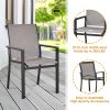 MEOOEM Patio Dining Set  Outdoor Furniture Bistro Metal Table Side Table and Metal Stackable Chairs;  Black - Modern