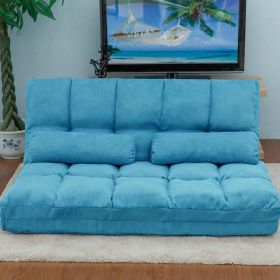 Double Chaise Lounge Sofa Floor Couch and Sofa with Two Pillows