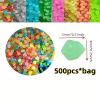 500pcs/bag Luminous Stones Glow In The Dark Pebbles, Home Garden Decoration Outdoor Yard Lawn Path Decor, Aquarium Glow Rocks - Pink - 500pcs/bag