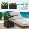 Outdoor Bar Table Side Table with Umbrella Stand - Black - Umbrella Bases