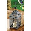 Contemporary Promenade Ornate Yet Elegant Birdcage Candle Lantern - Back - 14 In