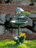 Outdoor Decor Backyard Garden Lawn Solar Garden Light - Green - Birdbath and Planter