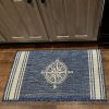 Home Decor Indoor/Outdoor Accent Rug Natural Stylish Classic Pattern Design - Navy - 7'6" X 9'5"