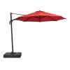 10'  Octagon Outdoor Tilting Cantilever Offset Patio Umbrella with Weighted Base and 360 Degree Rotation - Red