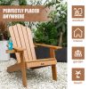 TALE Adirondack Chair Backyard Outdoor Furniture Painted Seating with Cup Holder All-Weather and Fade-Resistant Plastic Wood for Lawn Patio - Brown