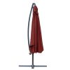 8.7FT Outdoor Adjustable  Hanging Patio Umbrella-small - Wine red