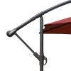 8.7FT Outdoor Adjustable  Hanging Patio Umbrella-small - Wine red